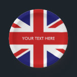 British Union Jack paper party plates<br><div class="desc">British Union Jack paper party plates. English pride design. Flag of UK United Kingdom,  GB Great Britain. Custom throw away / disposable party supplies with UnionJack. Add your own name,  monogram,  funny quote or saying. Fun for international royal wedding,  Birthday or national holiday events.</div>