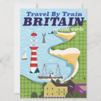 British Vintage train travel poster