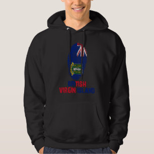 British Virgin Island Finger Print Flag  I Love Tr Hoodie