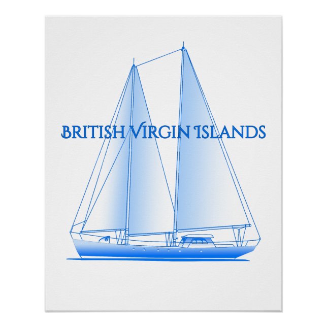 British Virgin Islands Coastal Nautical Sailing Sa Poster (Front)