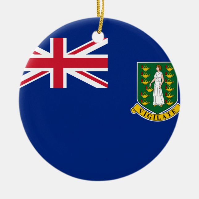 British Virgin Islands flag Ceramic Ornament (Front)