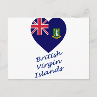 British Virgin Islands Flag Heart Postcard