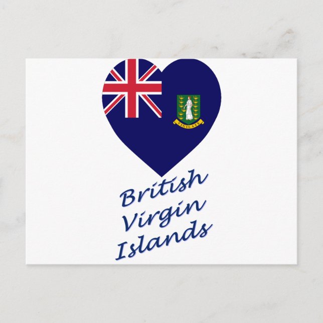 British Virgin Islands Flag Heart Postcard (Front)