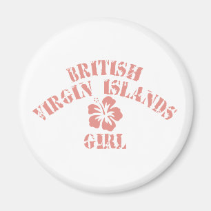 British Virgin Islands Pink Girl Magnet