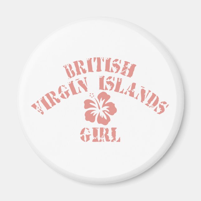 British Virgin Islands Pink Girl Magnet (Front)