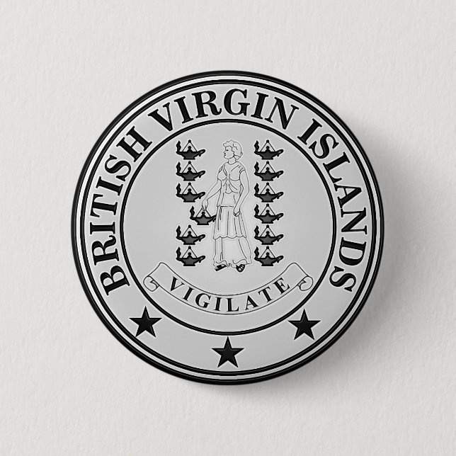 British Virgin Islands  Round Emblem 6 Cm Round Badge (Front)