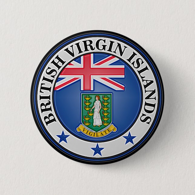 British Virgin Islands  Round Emblem 6 Cm Round Badge (Front)