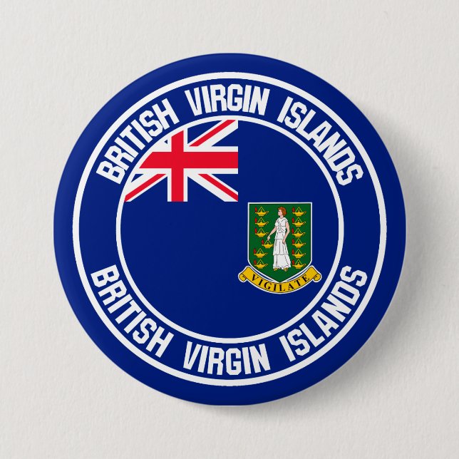 British Virgin Islands Round Emblem 7.5 Cm Round Badge (Front)