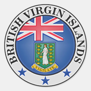 British Virgin Islands Round Emblem Classic Round Sticker