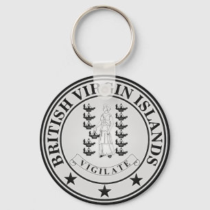 British Virgin Islands Round Emblem Key Ring