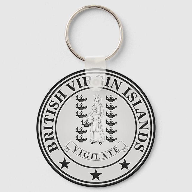 British Virgin Islands  Round Emblem Key Ring (Front)