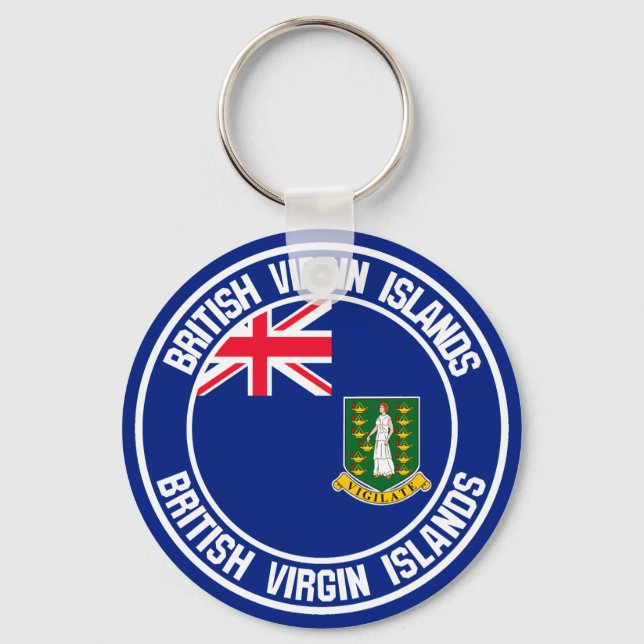 British Virgin Islands Round Emblem Key Ring (Front)