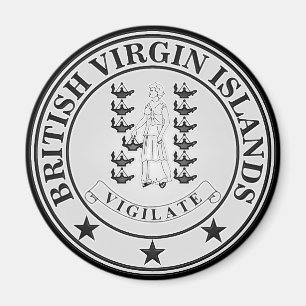 British Virgin Islands  Round Emblem Magnet