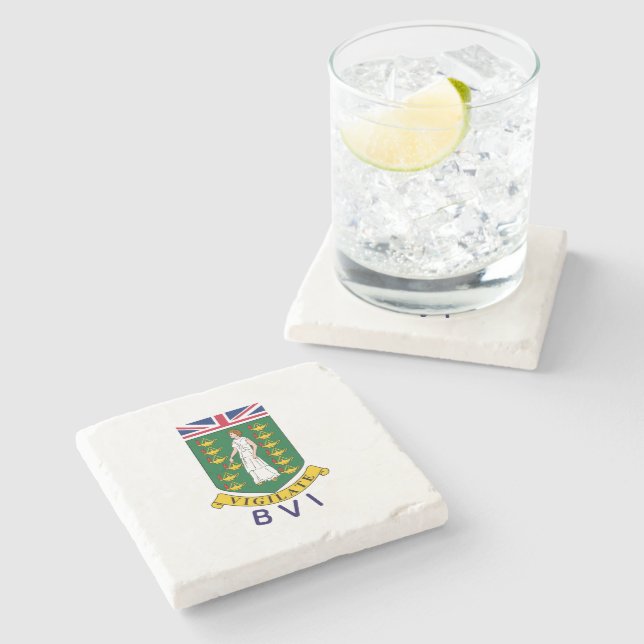 British Virgin Islands Stone Coaster (Side)