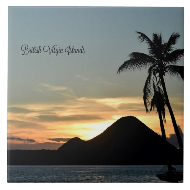 British Virgin Islands, sunset,  Tile (Front)