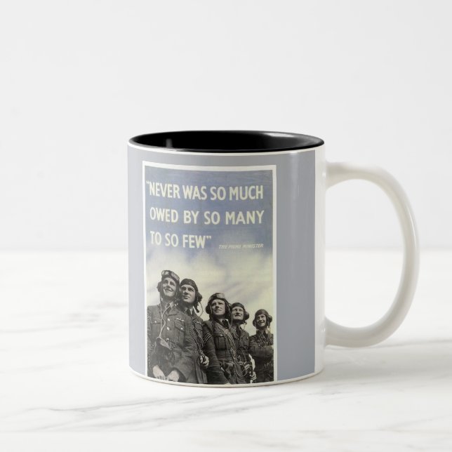 British World War 2 Churchill Quote Two-Tone Coffee Mug (Right)