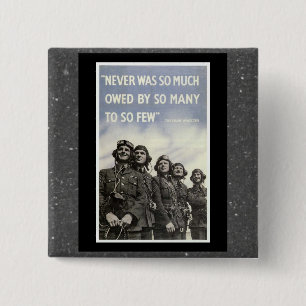 British WW2 Churchill Quotation 15 Cm Square Badge