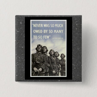 British WW2 Churchill Quotation 15 Cm Square Badge