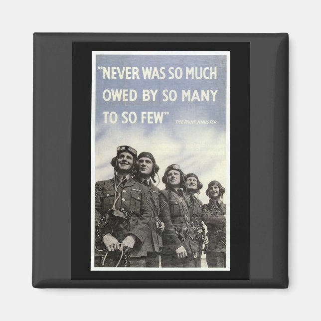 British WW2 Churchill Quotation Magnet (Front)