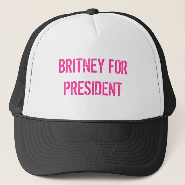 BRITNEY FOR PRESIDENT TRUCKER HAT (Front)