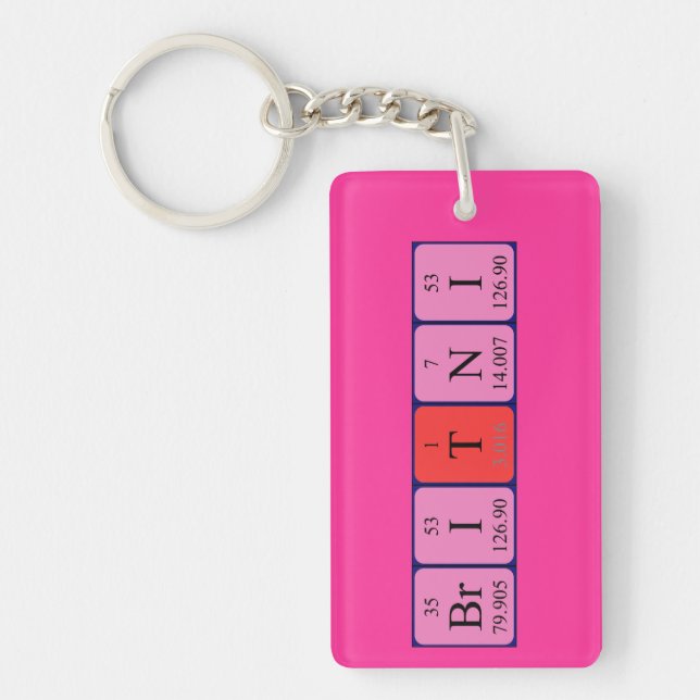 Britni periodic table name keyring (Front)