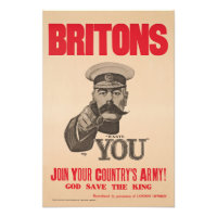Britons Lord Kitchener Wants You WWI Propaganda