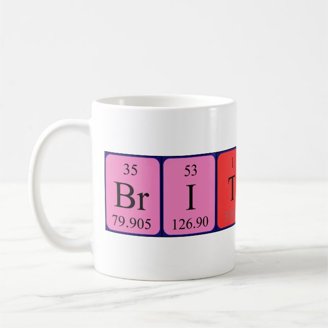 Brittaney periodic table name mug (Left)