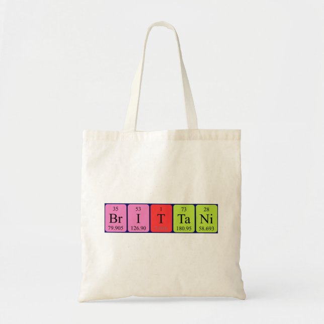 Brittani periodic table name tote bag (Front)