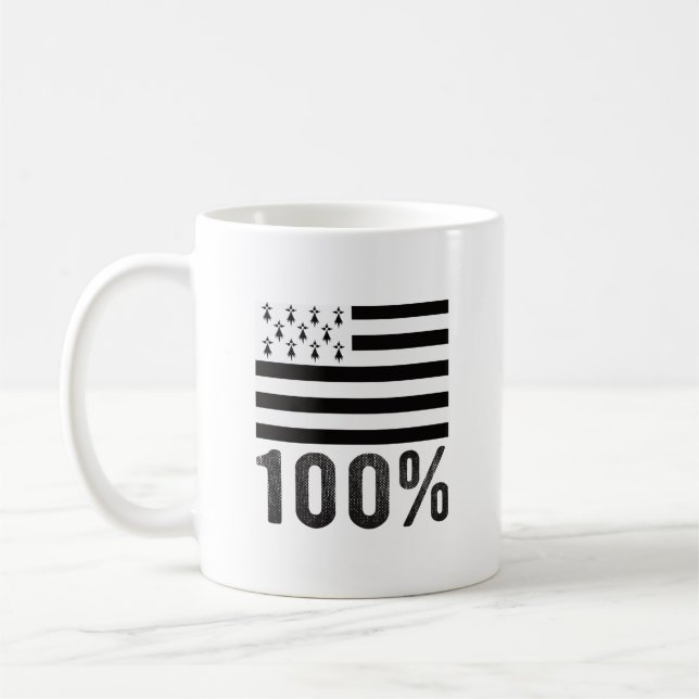 Brittany 100% Breton Flag Coffee Mug (Left)
