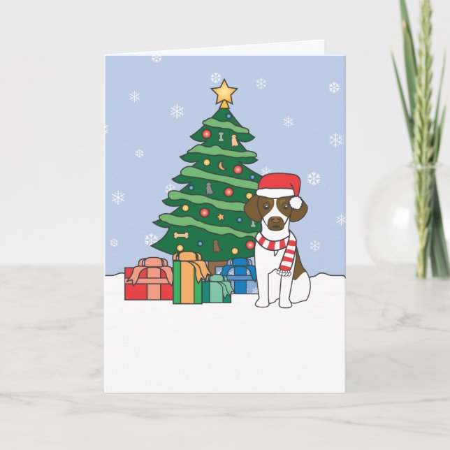 Brittany and Christmas Tree Holiday Card (Front)