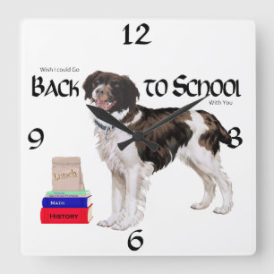 Brittany Back to School Square Wall Clock