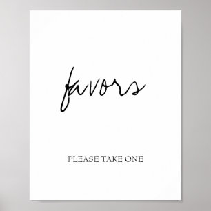 Brittany Black Calligraphy Wedding Favours Sign