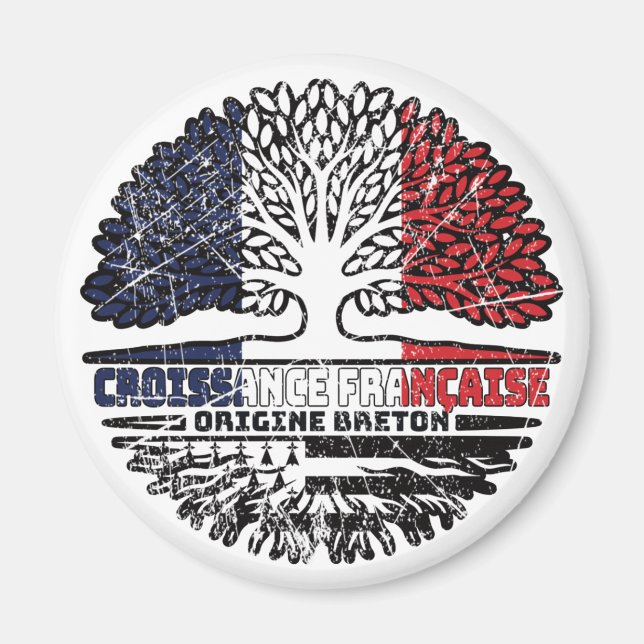 Brittany Breton French France Tree Roots Flag Magnet (Front)
