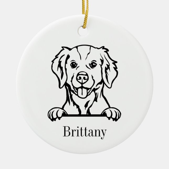 Brittany dog ornament (Front)