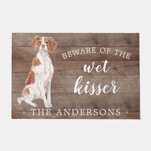 Brittany Dog Personalised Door Mat (Front)