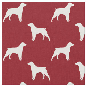 Brittany Dog Silhouettes Pattern Fabric