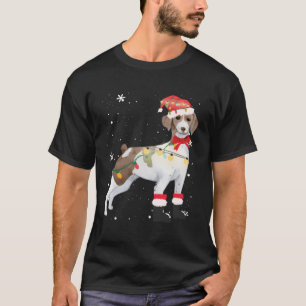 Brittany Dog Tree Xmas Mum Dad Gifts For Christmas T-Shirt