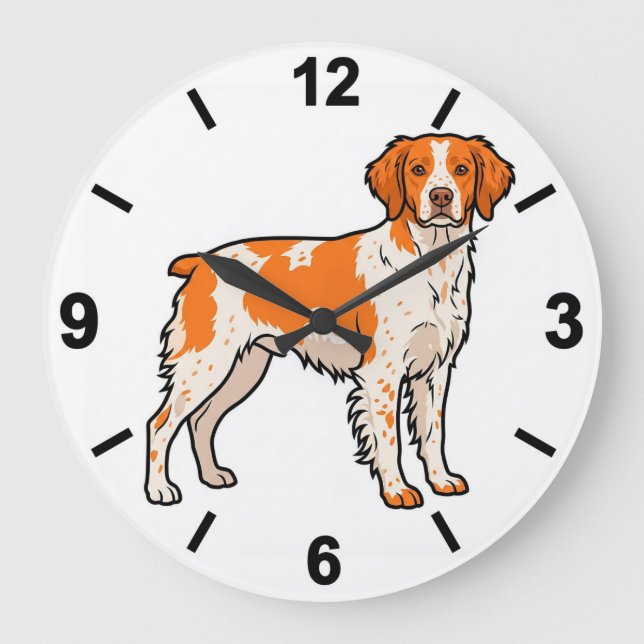 Brittany Dog Wall Clock Hunting Pet Home Decor (Front)