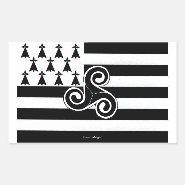 Brittany Flag (Breton) Rectangular Sticker (Front)