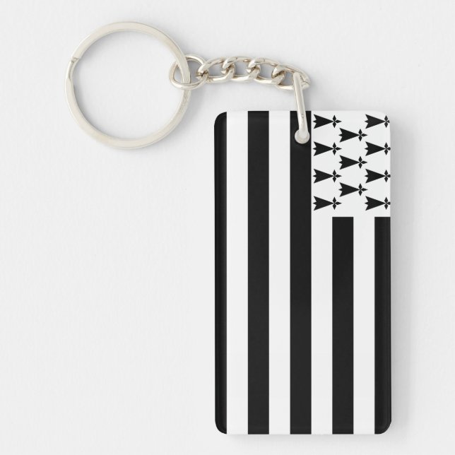 Brittany (Gwenn-ha-du) flag Acrylic Keychain (Front)