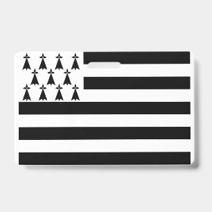 Brittany (Gwenn-ha-du) flag Badge ID Badge