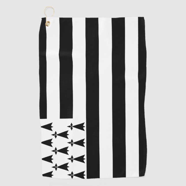 Brittany (Gwenn-ha-du) flag Golf Towel (Front)