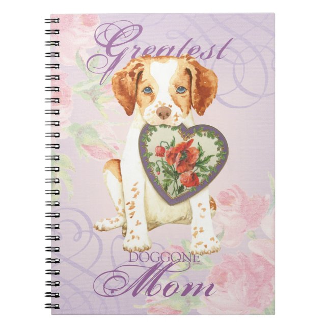 Brittany Heart Mum Spiral Notebook (Front)