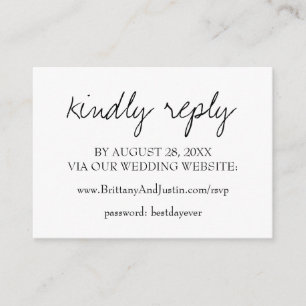 Brittany Modern Calligraphy Wedding Website RSVP Enclosure Card