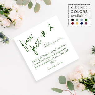 Brittany Modern Emerald Green Fun Fact #2 Wedding Napkin