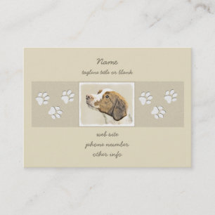 Brittany Painting - Cute Original Dog Art Business Card