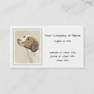 Brittany Painting - Cute Original Dog Art Business Card