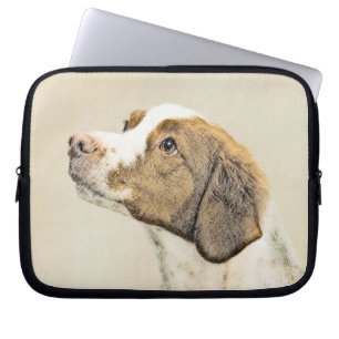 Brittany Painting - Cute Original Dog Art Laptop Sleeve
