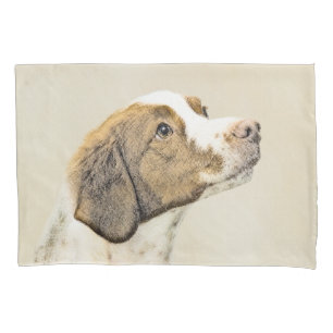 Brittany Painting - Cute Original Dog Art Pillowcase