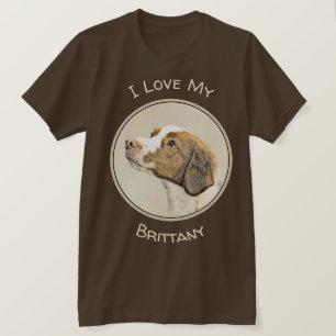 Brittany Painting - Cute Original Dog Art T-Shirt